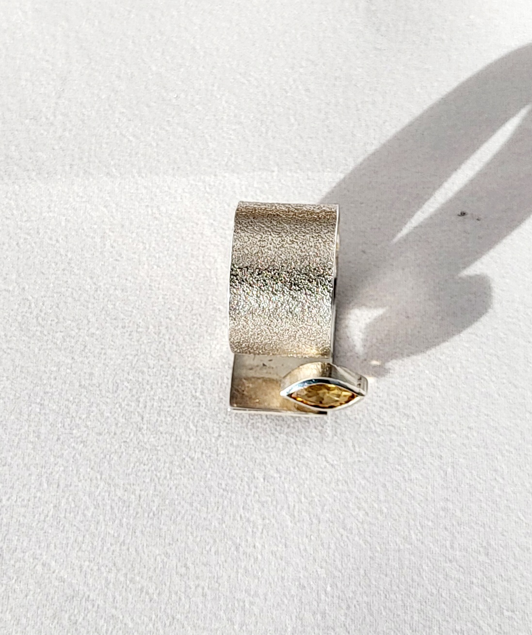 zilveren ring met citrine